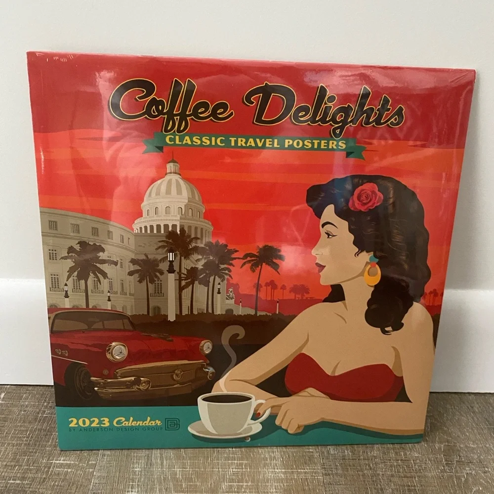 NEW Retro Coffee Delights 2023 Wall Calendar Vintage Wall Art MCM Art Deco